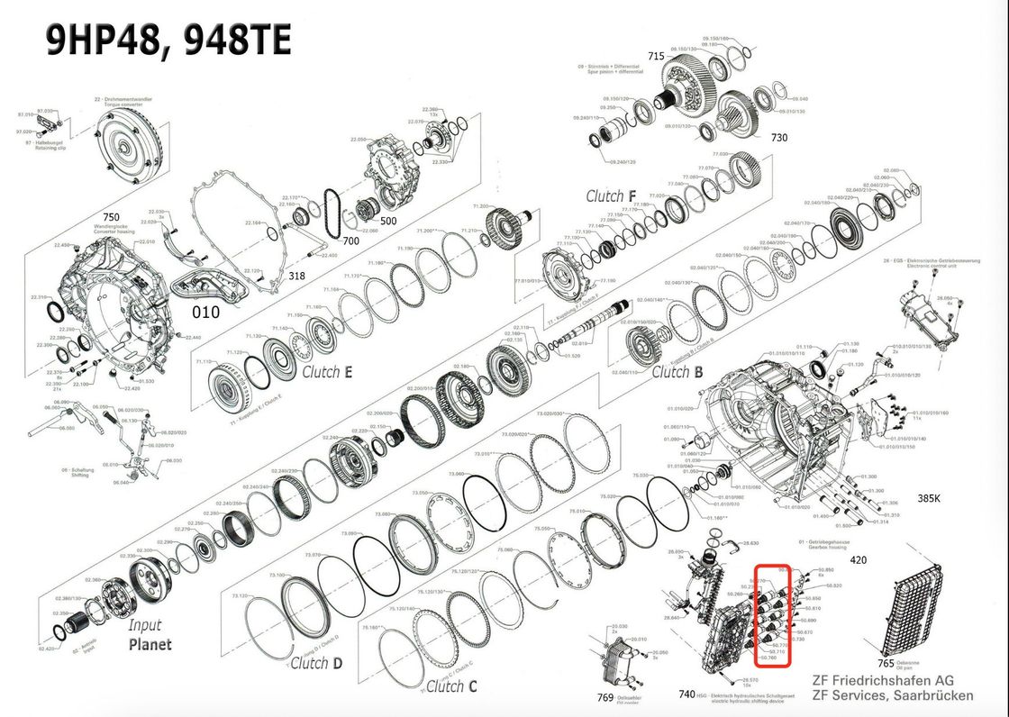 トランスメスン オートマティックトランスミッション 9HP-48 電磁弁修理キット 10 個別電磁弁セット